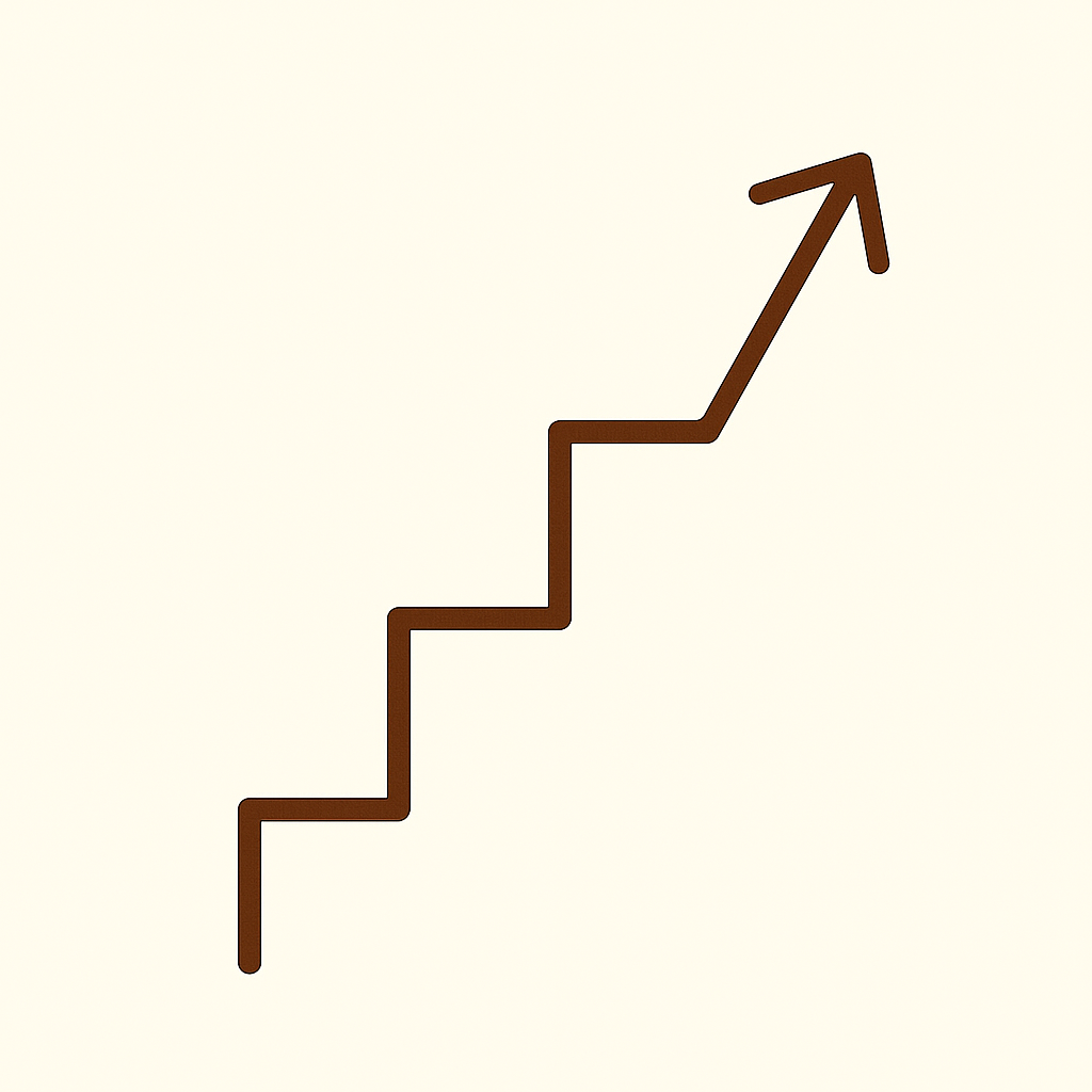 	2.	Upward staircase symbolising growth through smart risk-taking.