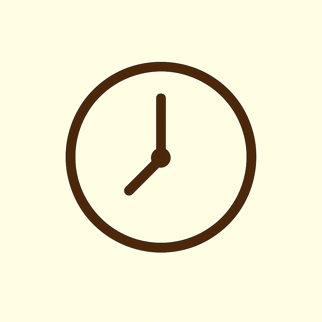 Clock face denoting the 90/90/1 deep work time-blocking method.